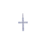 ZIRC CROSS PENDANT - SILVER