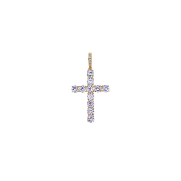 ZIRC CROSS PENDANT - GOLD