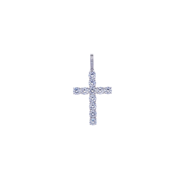 ZIRC CROSS PENDANT - SILVER